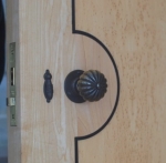 Wooden inlaid door