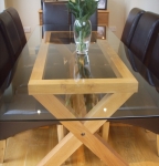 Glass topped table